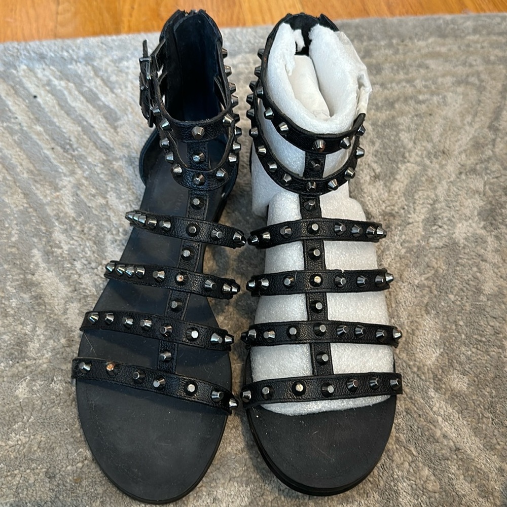 NEW Arturo Chiang Studded Black Gladiator Sandals